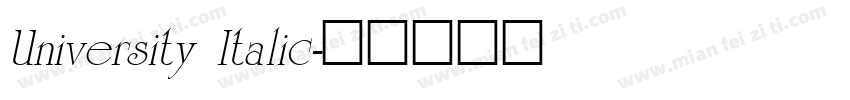 University Italic字体转换